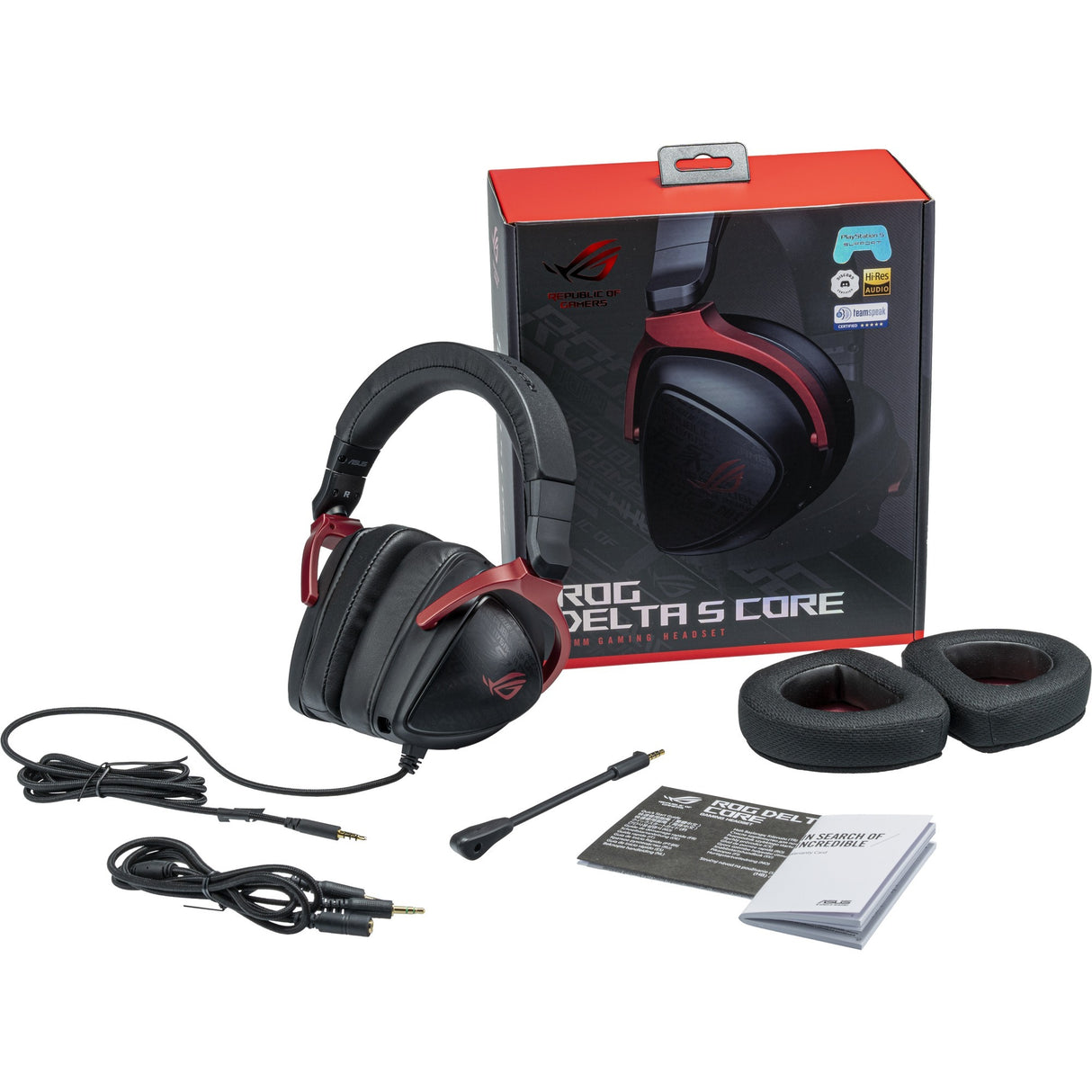 Asus ROG Delta S Core Over-Ear Gaming Headset (Black Red, PC, PlayStation 4, PlayStation 5, Xbox One, Xbox Series X|S, Nintendo Switch)