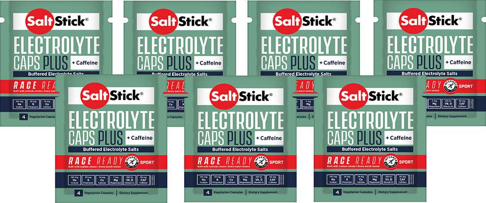 Saltstick electrolytes caps plus+caffeine test pack 7x4,4g