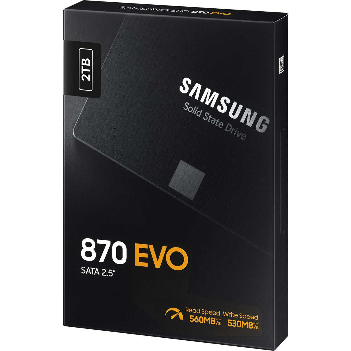Samsung mz-77e2t0b 870 evo ssd, 2 tb, 2.5, sata3, 6 gbps, 3d v-nand, 560 550 mb s, 512 mb ddr4