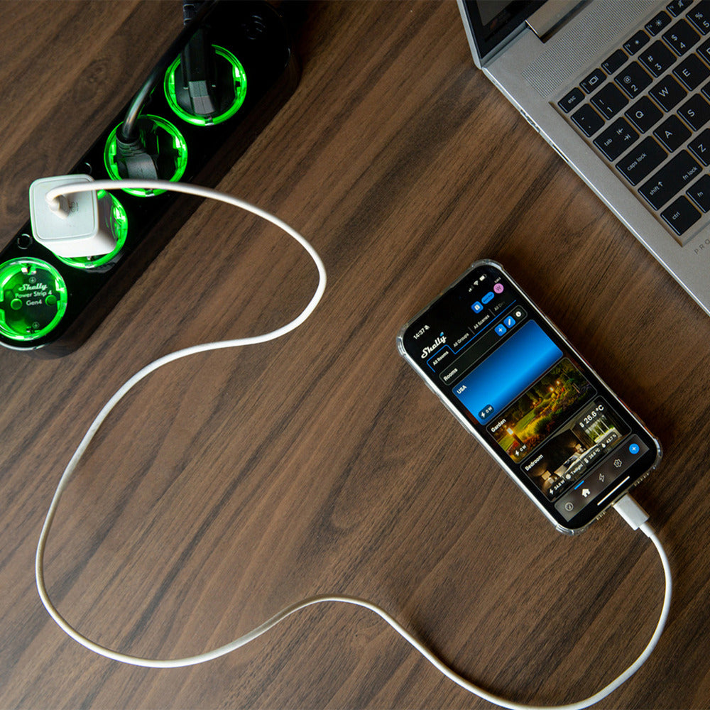 Shelly Power Strip Gen4 Power Strip (Black, Wi-Fi, Bluetooth, Zigbee)