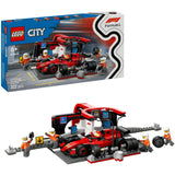 Lego 60443 City F1 Pit Stop e Pit Crew con Ferrari
