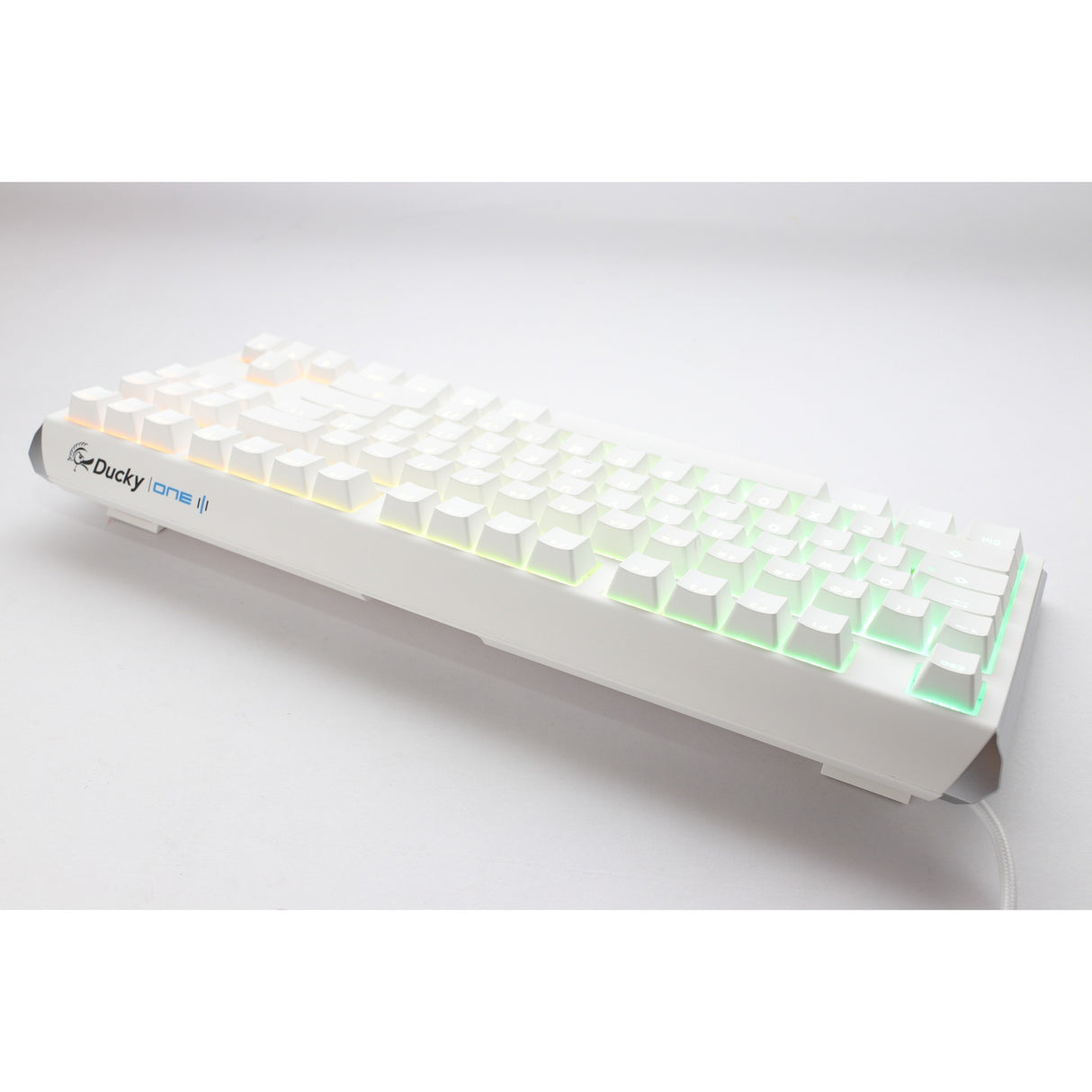 Ducky One 3 Classic Pure White TKL, keyboard (white, US layout, Cherry MX Red, RGB LED, double-shot PBT, hot-swappable, Quack Mechanics, 80%)