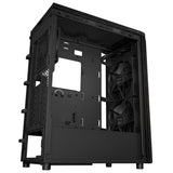 Asus proart pa401 wood edition - metal panel midi tower behuizing (zwart | 2x usb-a | 1x usb-c)