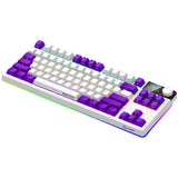 Lorgar kbp70tklw, gaming toetsenbord (wit, us lay-out, logar toxic purple, tkl, rgb, hot-swappable, pbt double-shot, bluetooth 2.4ghz usb)