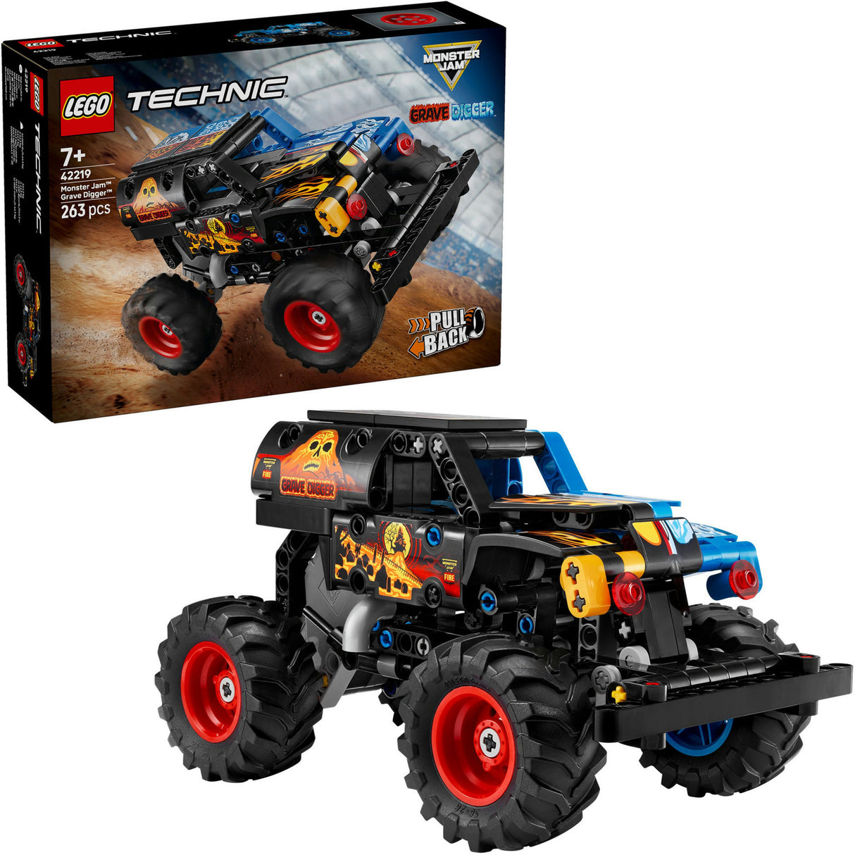 Lego Technic 42219 Kopač grobov Monster Jam ogenj in led