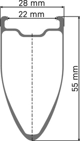 Dt swiss arc 1400 dicut® 55 28 disc cl carbon front wheel