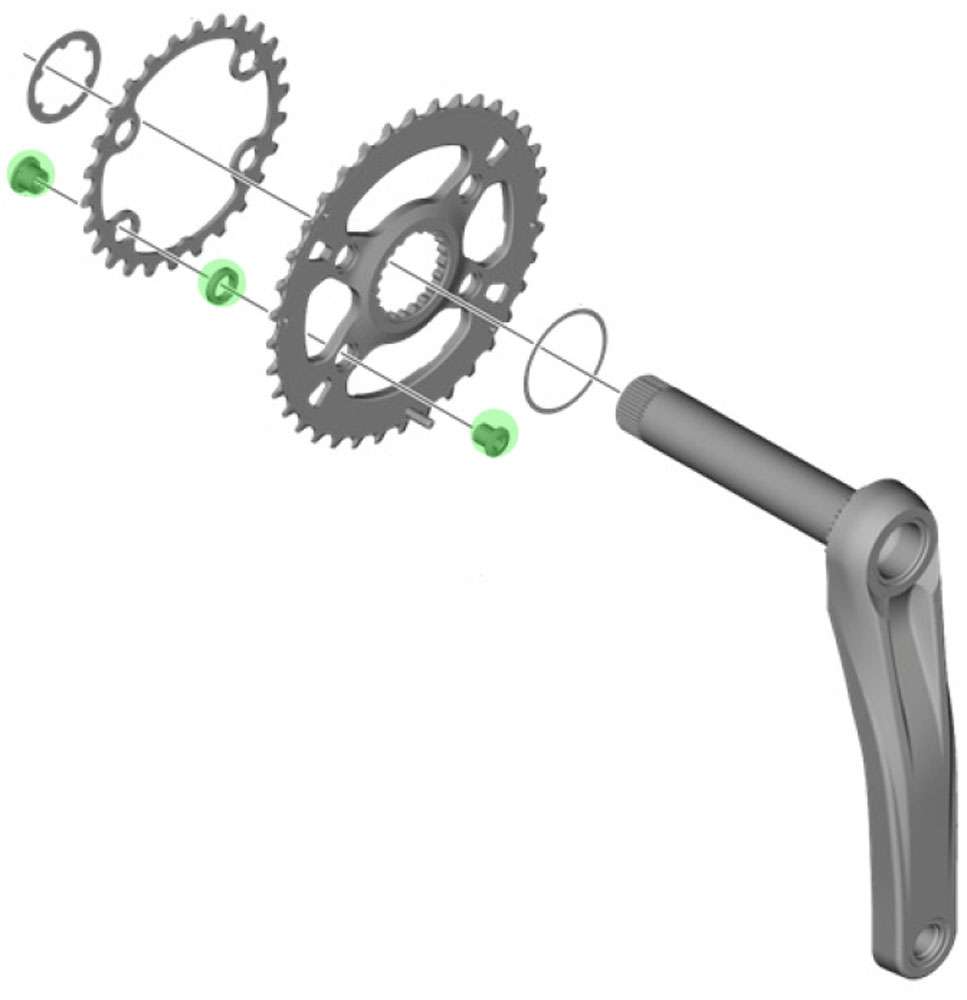 Shimano chainring bolts for fc-m610-2 mt610-b2 (4 pieces)