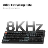 Keychron v6 ultra 8k wireless custom mechanical keyboard (zwart, us lay-out (qwerty), silk pom banana, 100%, rgb, hot swap, 2.4 ghz | bluetooth 5.3 | usb-c)