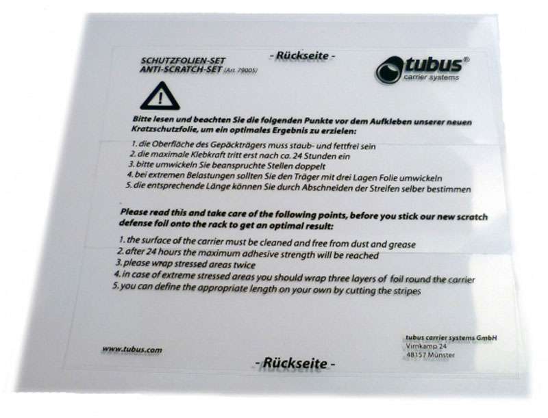 Tubus skyddsfolie - set