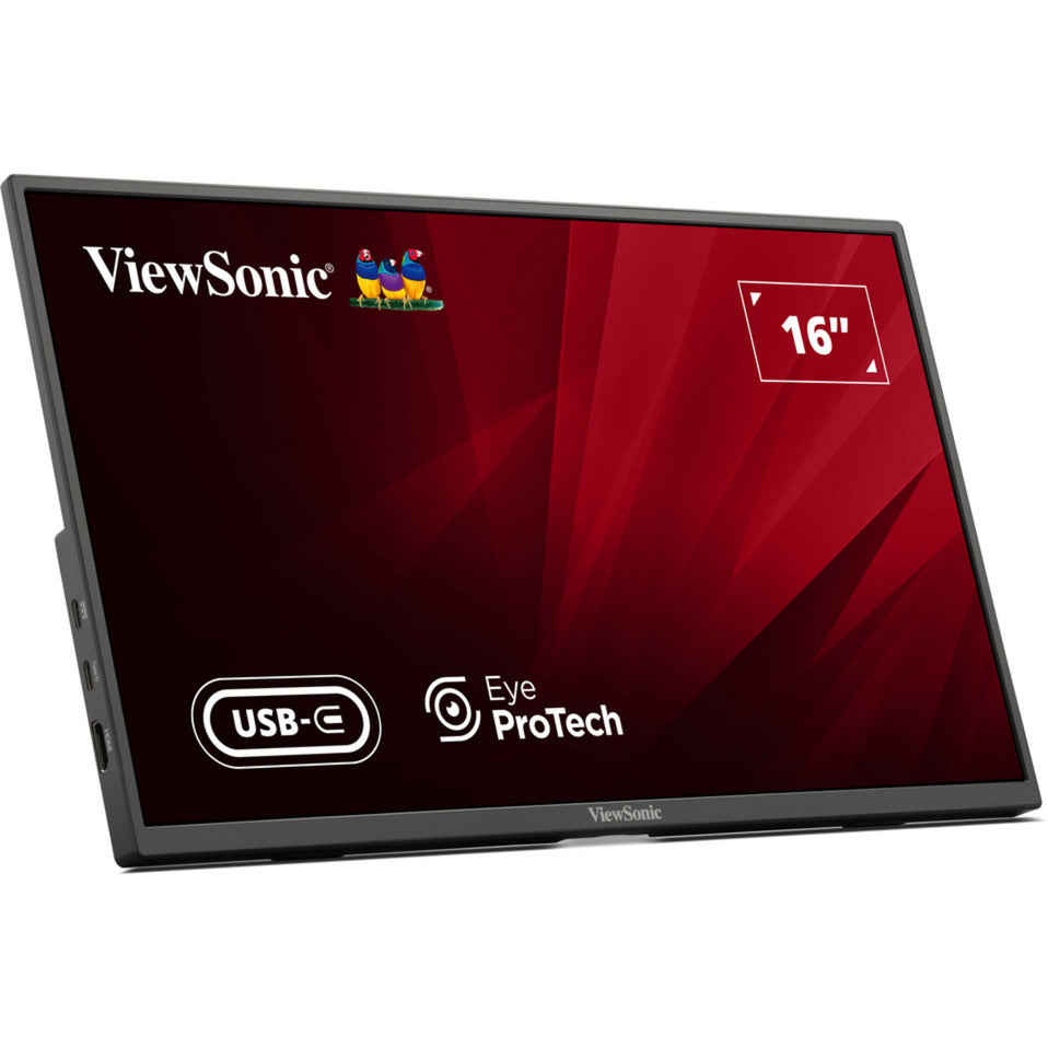 Viewsonic VA1650 moniteur portable léger 16 (noir, 1x HDMI, USB-C)