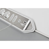 Brennenstuhl Estilo Corner Socket 4-way with USB Charging Function Power Strip (White Stainless Steel)