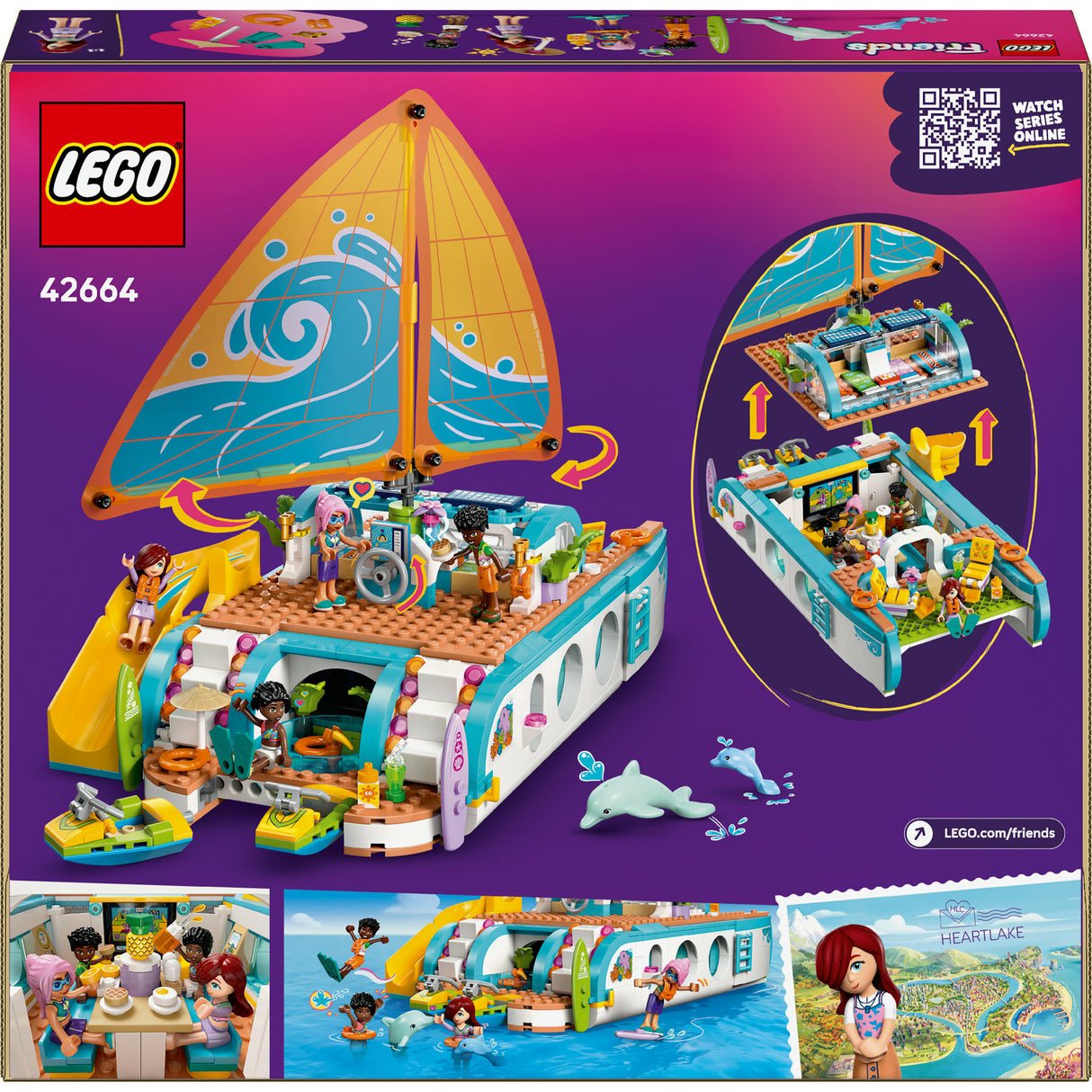 Cairde lego 42664 turas báid eachtraíochta