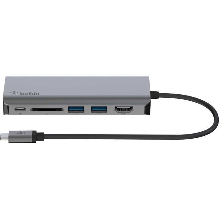 Belkin Connect 6-in-1 Multiport USB-C Hub Docking Station (Silver)