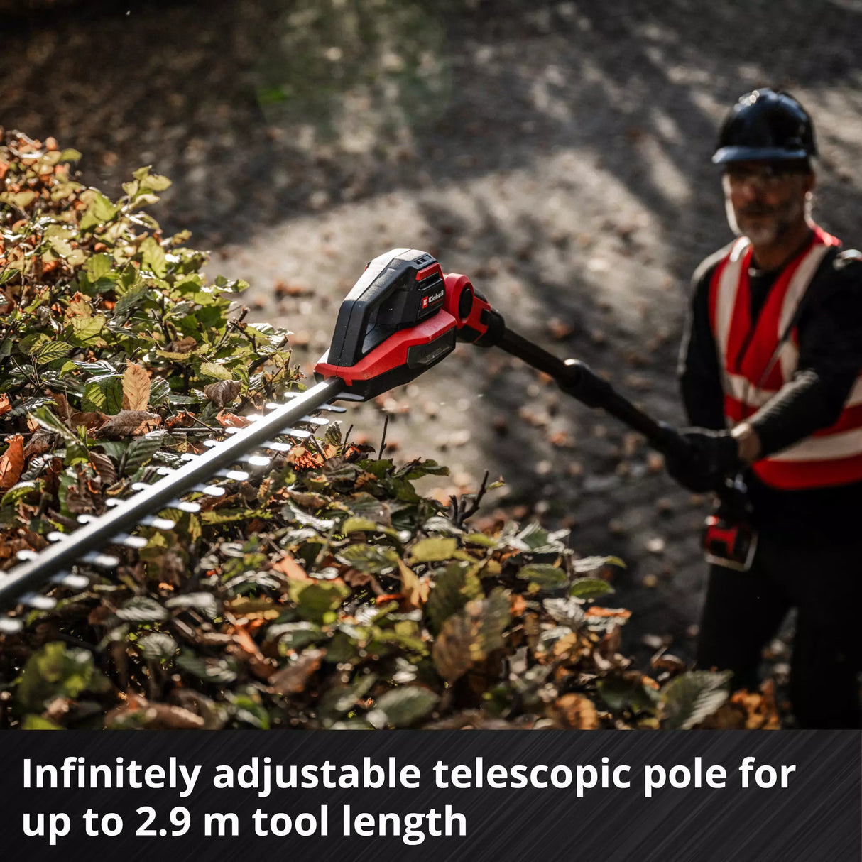 Einhell accu telescoop heggenschaar gp-hh 18 50 li t bl-solo (rood zwart, accu en oplader niet inbegrepen)