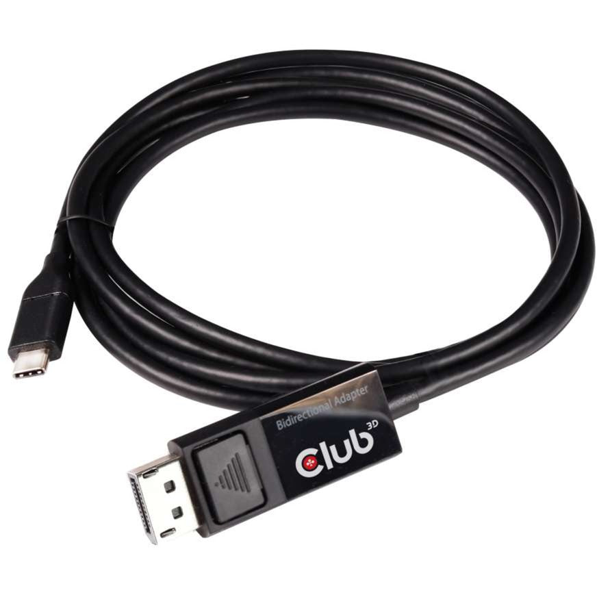 Club 3D USB-C to DisplayPort 1.4 Adapter (Black, 1.8 Meters)