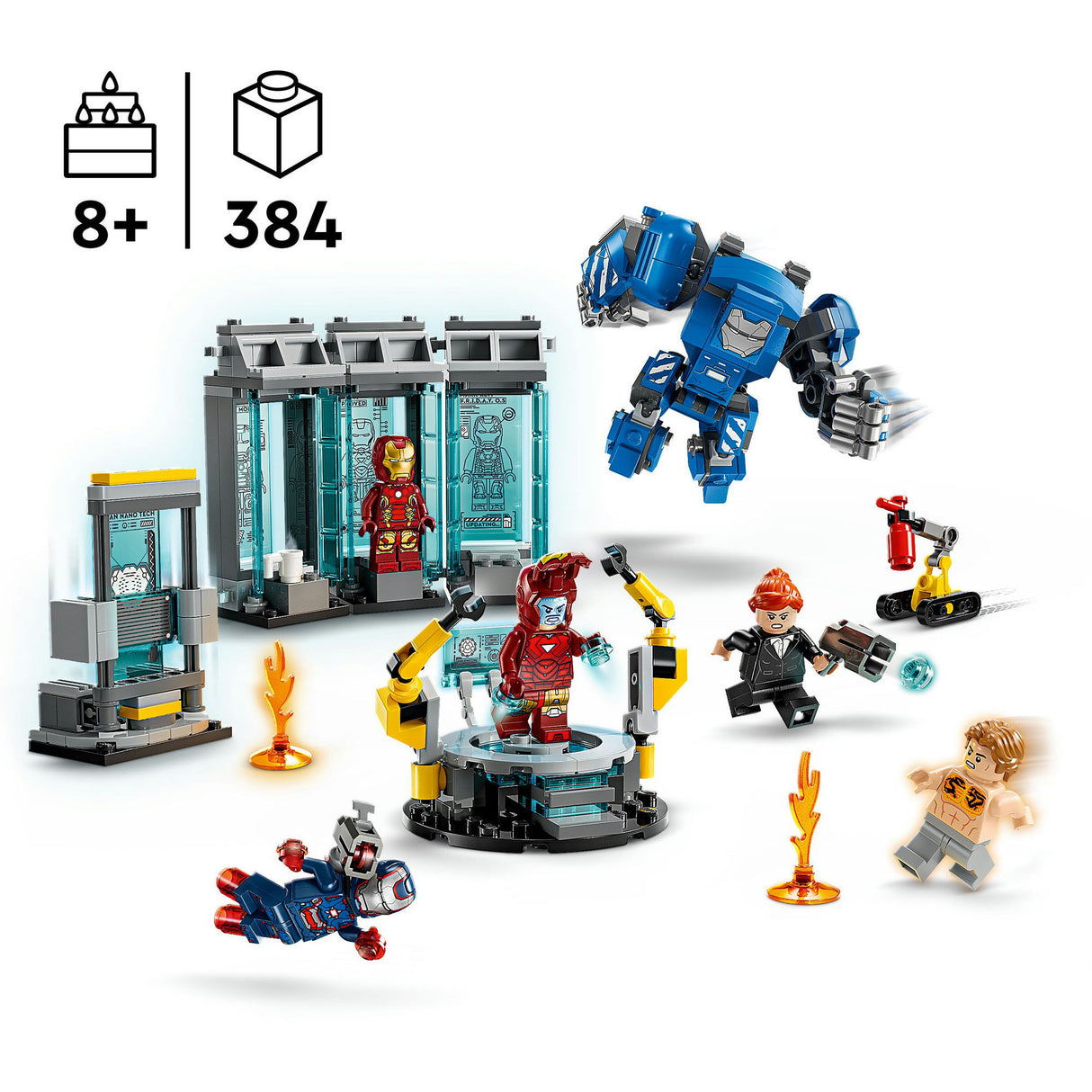 Lego marvel 76315 seomra armúrtha saotharlainne iron mans