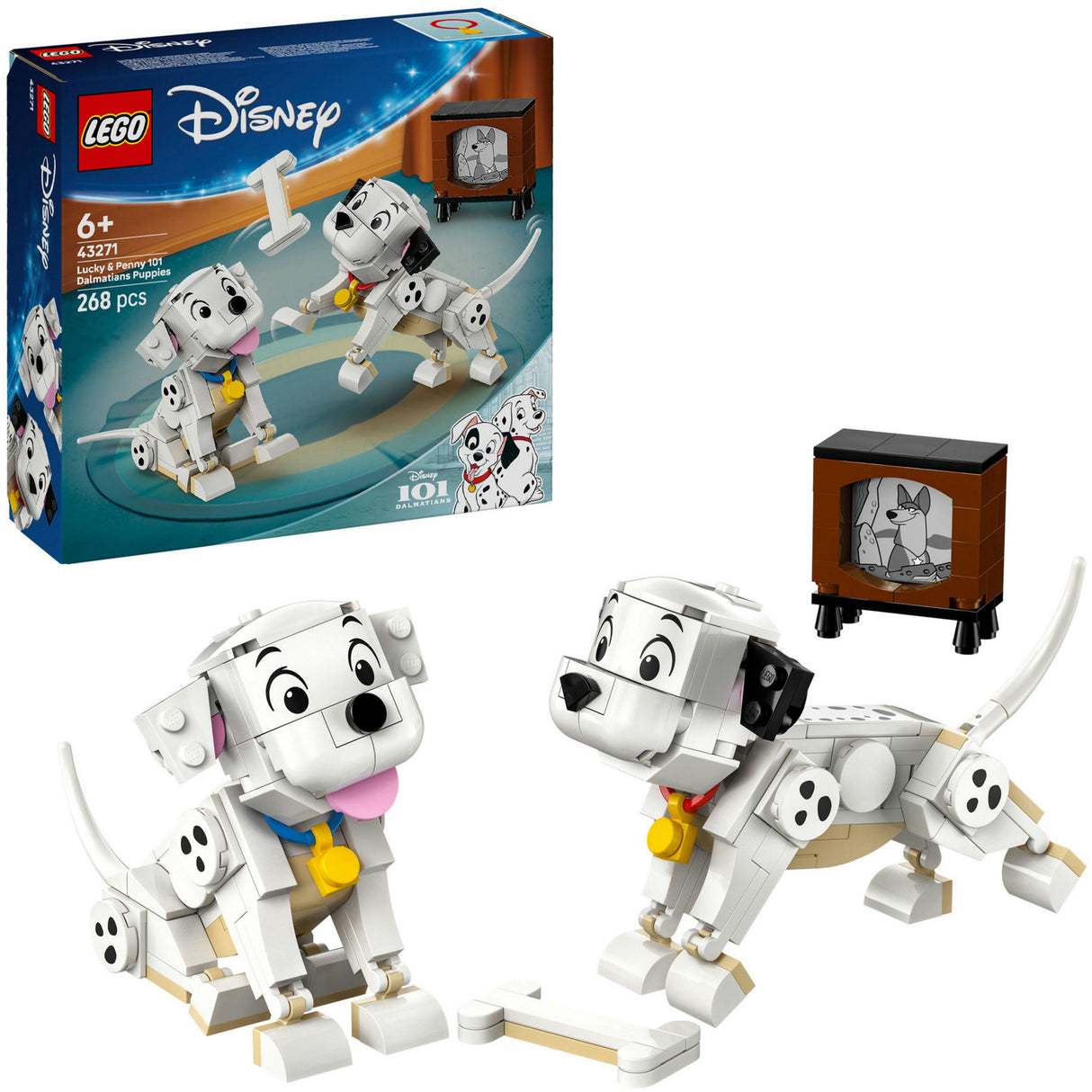 Lego 43271 Disney clássico Lucky e Penny de 101 Dálmatas