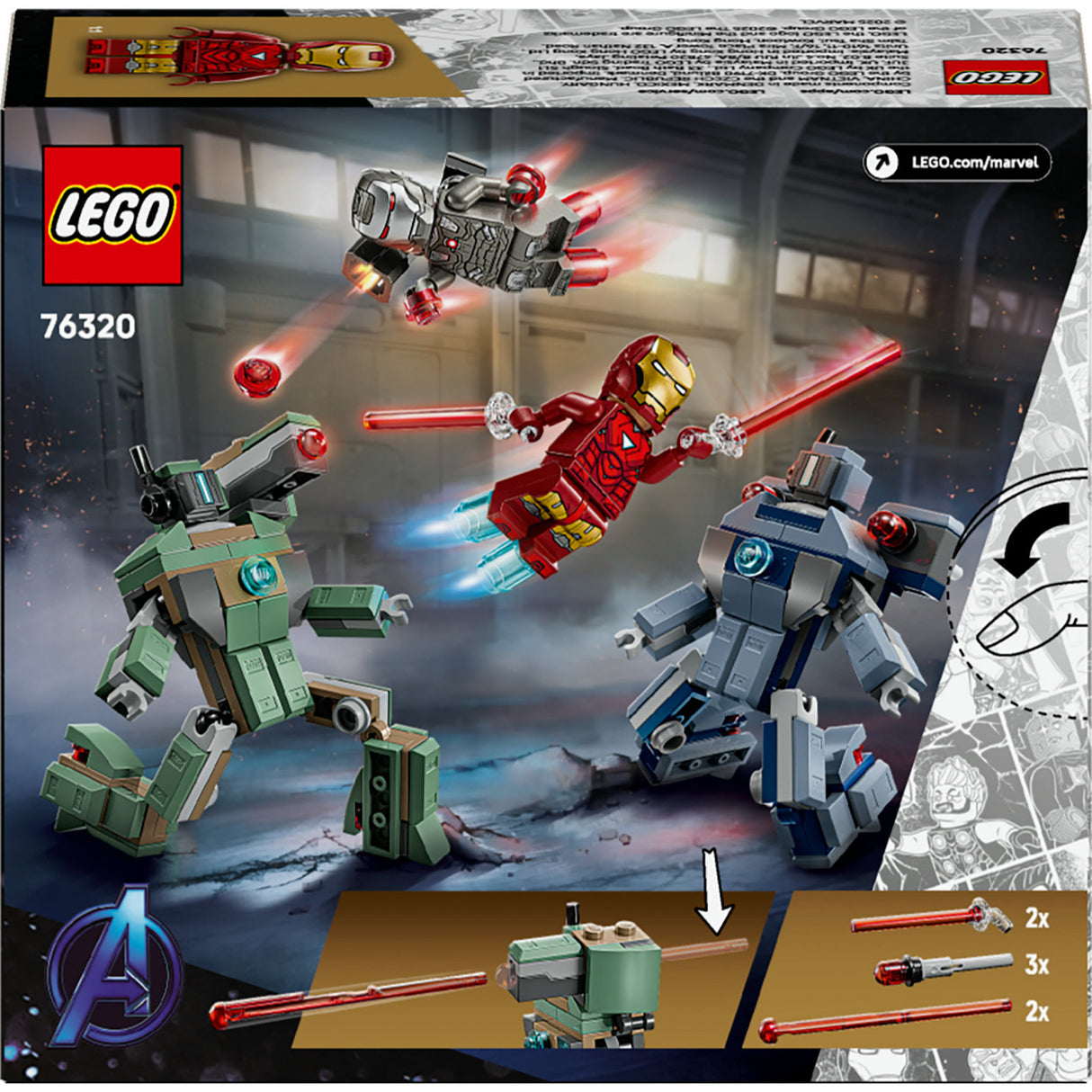 Lego superhjältar marvel 76320 iron man and war machine vs hammardrönare