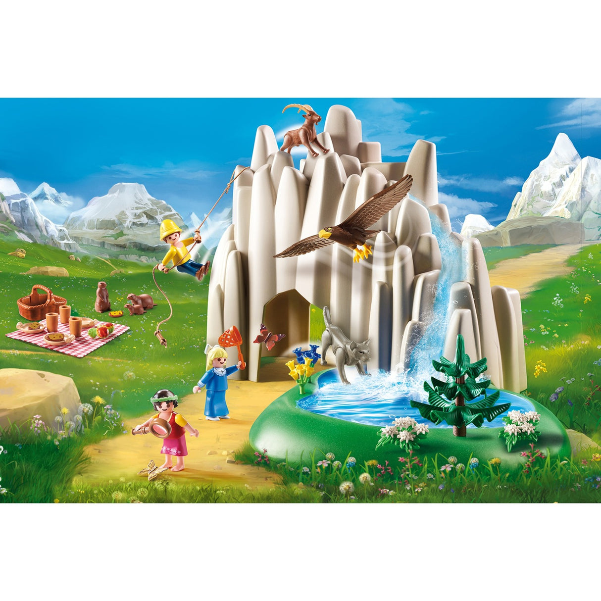 Playmobil Heidi - Heidi, Peter and Clara at the Crystal Lake Playset (70254)