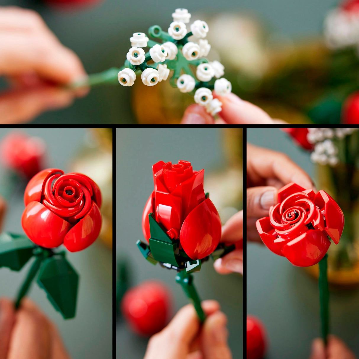Deilbhíní LEGO LEGO 10328 Bouquet na Rós