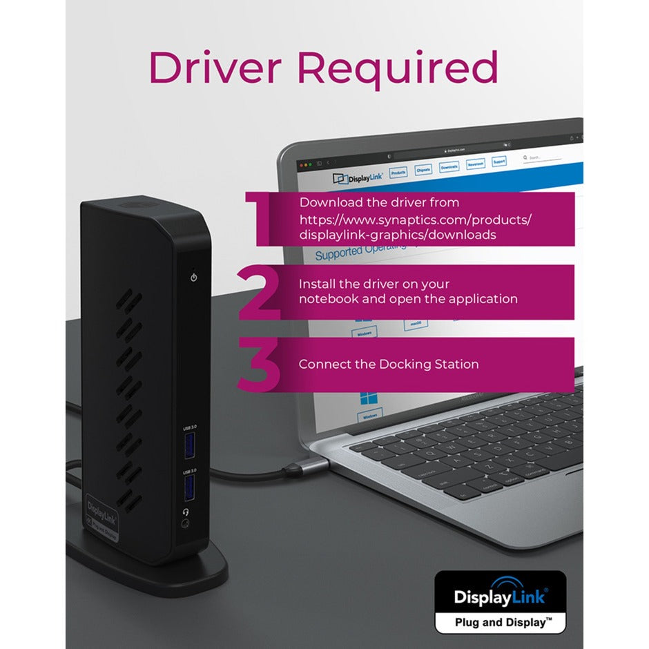Icy Box IB-DK2252AC docking station (black, USB-A, HDMI, DisplayPort)