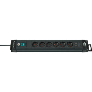 Brennenstuhl Premium-Line Socket 6-Ti-Time + 2x USB