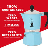 Bialetti Rainbow Espresso Maker (light blue, 6-cup)