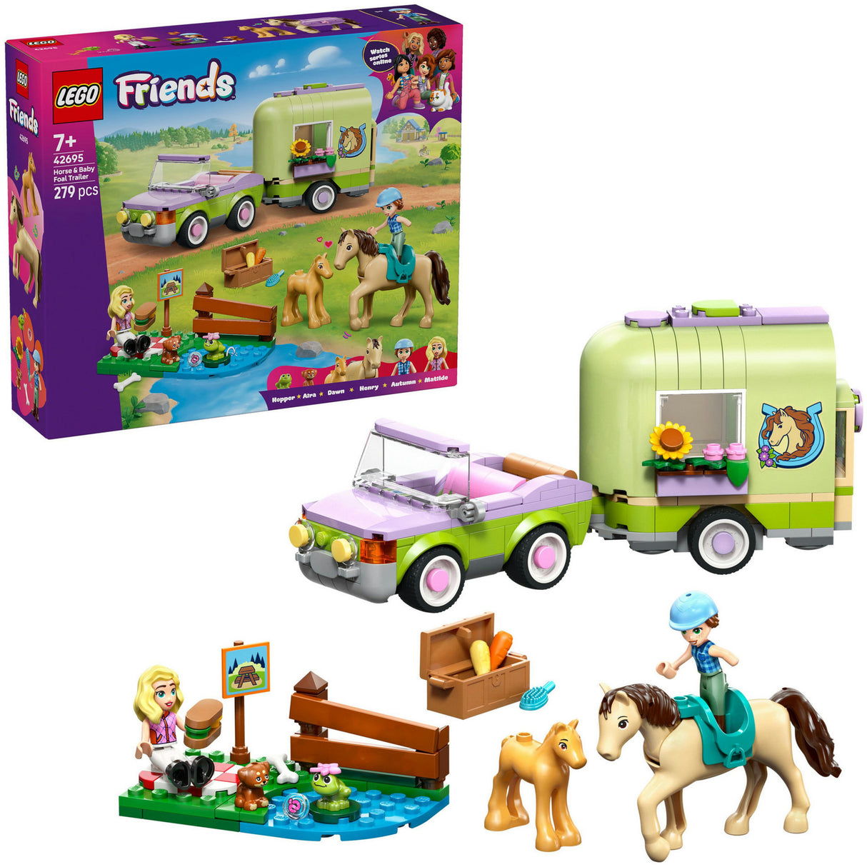 Lego friends 42695 utánfutó lóval és csikóval