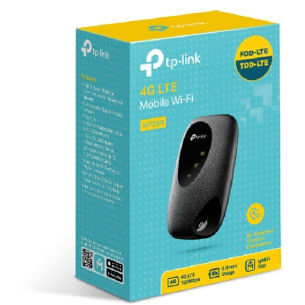 TP-Link 4G LTE Mobile Wi-Fi M7200 WLAN LTE Router (Black, SIM | MiFi | with battery)