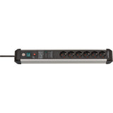 Brennenstuhl premium-protect-line 6-way power strip (black aluminum, 3 meters)