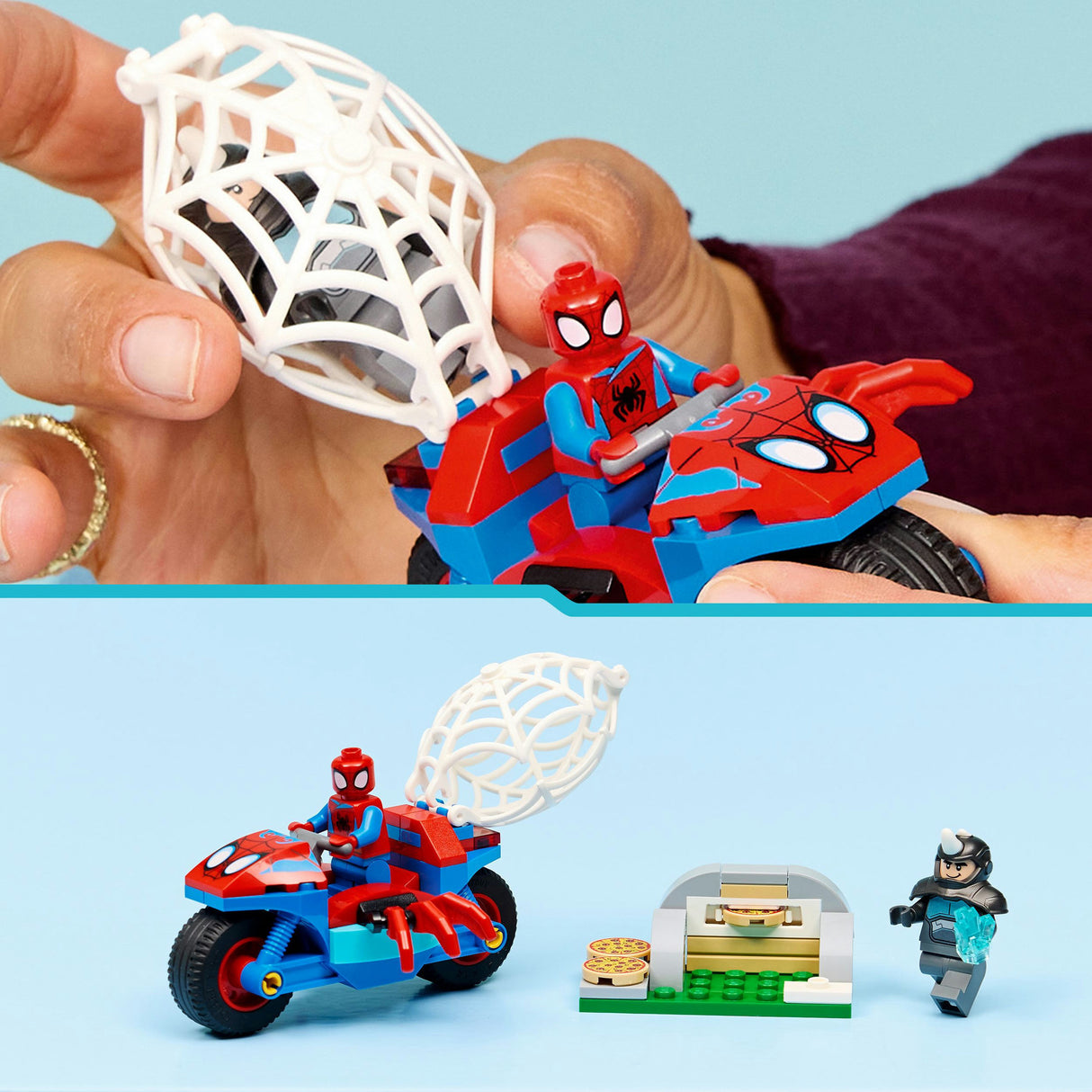 Lego Marvel 11206 Spidey sulla sua moto contro il rinoceronte