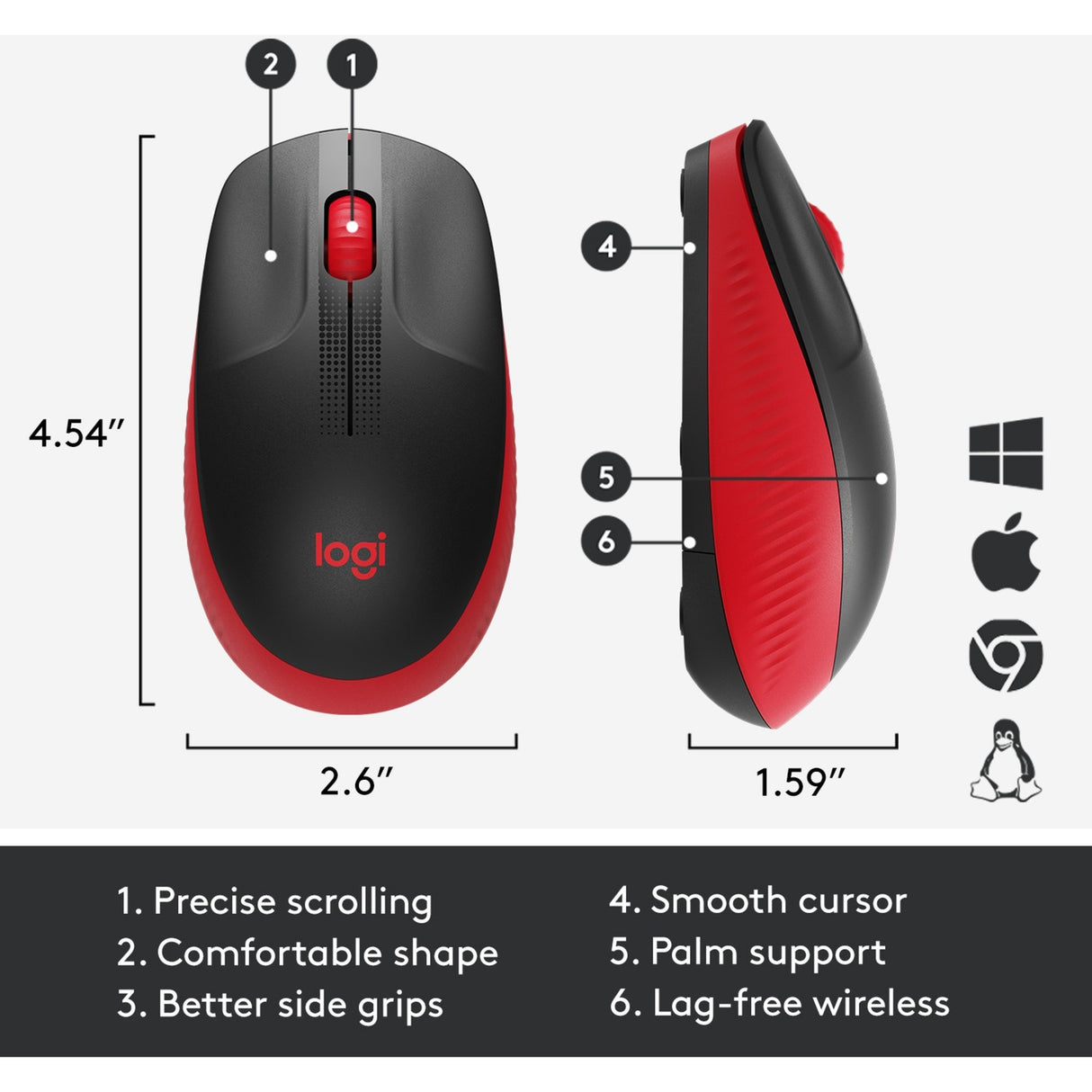 Logitech M190 Wireless Mouse i fuld størrelse