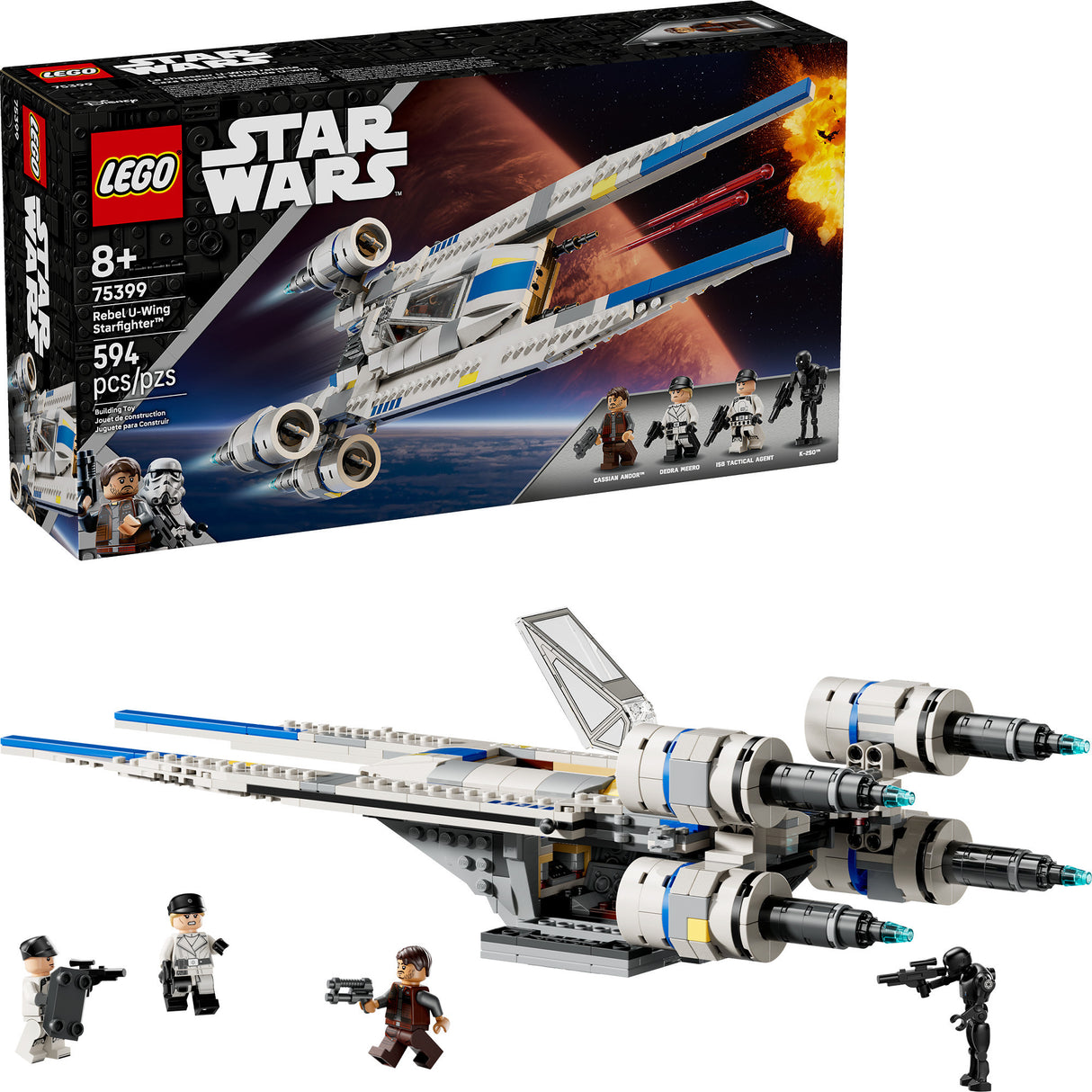 Lego Star Wars 75399 eo l'astronave ribelle U-Wing Starfighter