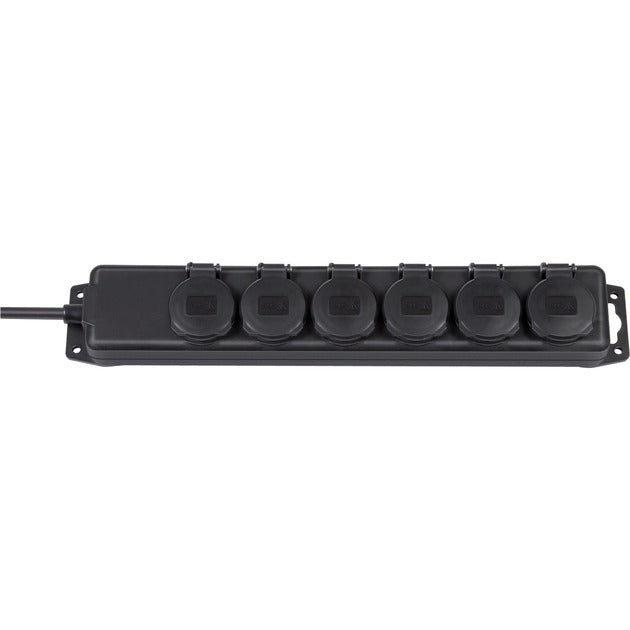 Brennenstuhl socket strip IP44 6-way, 2m extension lead (black)