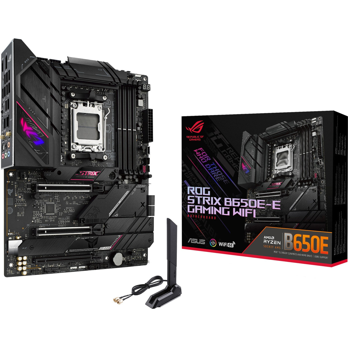 Asus ROG Strix B650E-E Gaming WiFi Socket AM5 Motherboard (Black, RAID, 2.5 Gb-LAN, Wi-Fi 6E, BT, Sound, ATX)