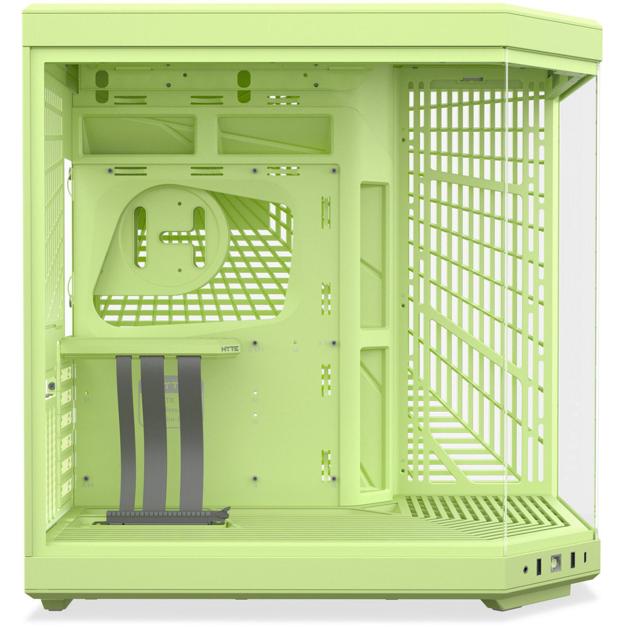Hyte y70 midi tower behuizing (lichtgroen | 2x usb-a | 1x usb-c | tempered glass)