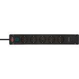 Brennerstuhl Bremounta power strip with 2 USB C charging sockets | 5-fold | black | 3m h05vv-f 3g1.5 - 1150660415