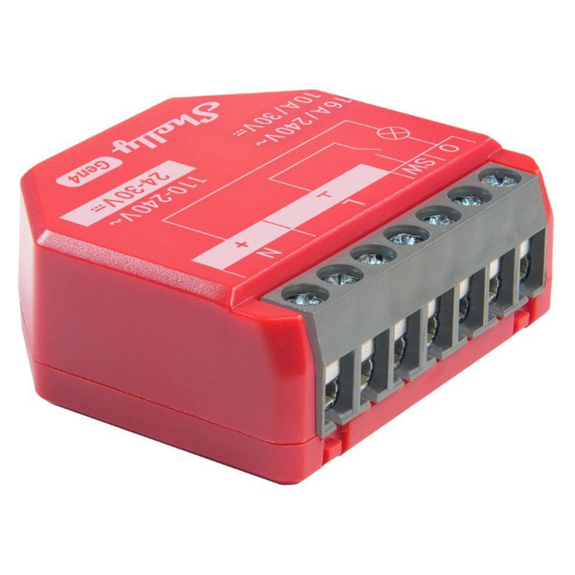Shelly 1PM Gen4 Relay (red, Bluetooth, Wi-Fi)