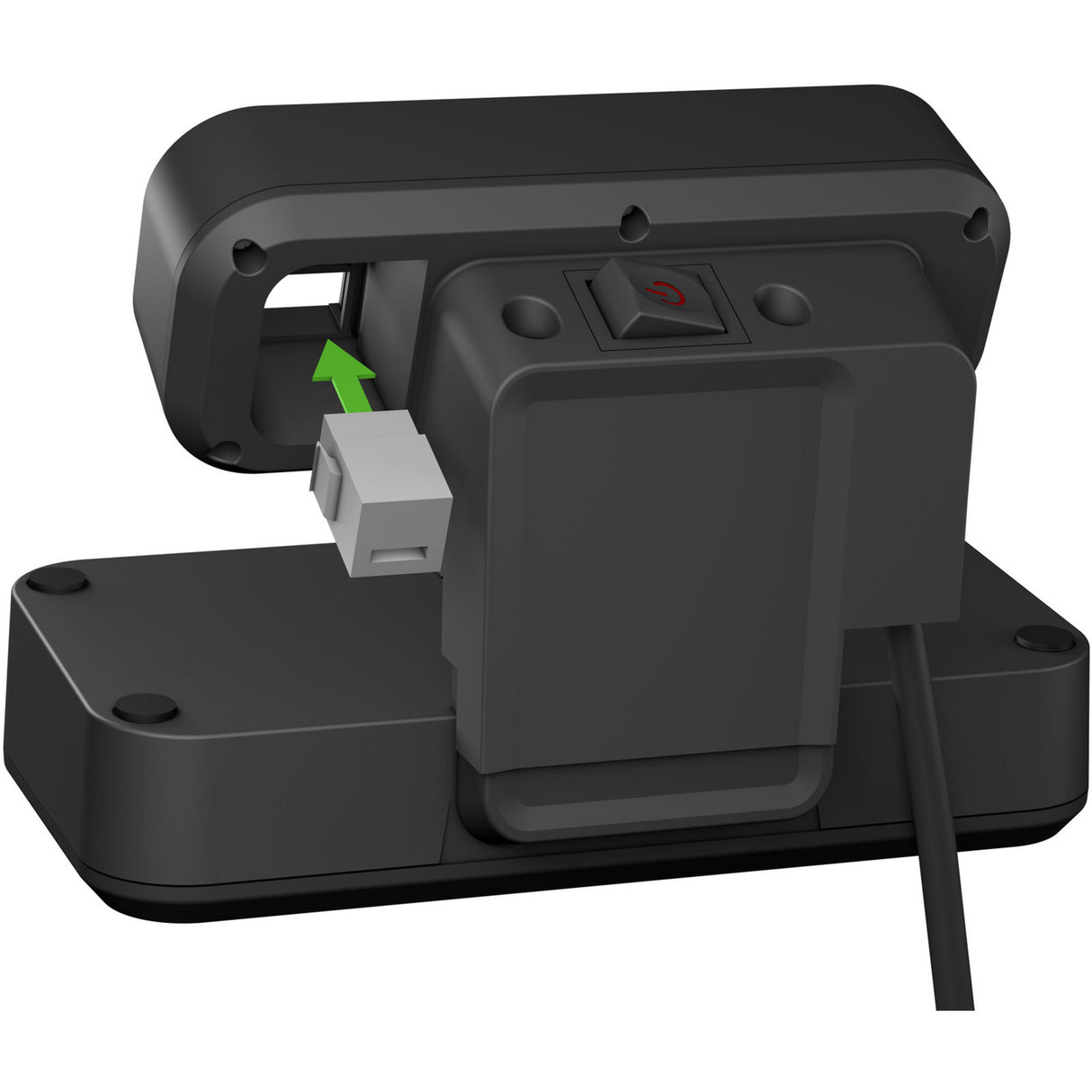Brennerstuhl estilo duplex socket with switch socket (black silver, 2x slot for keystone modules)