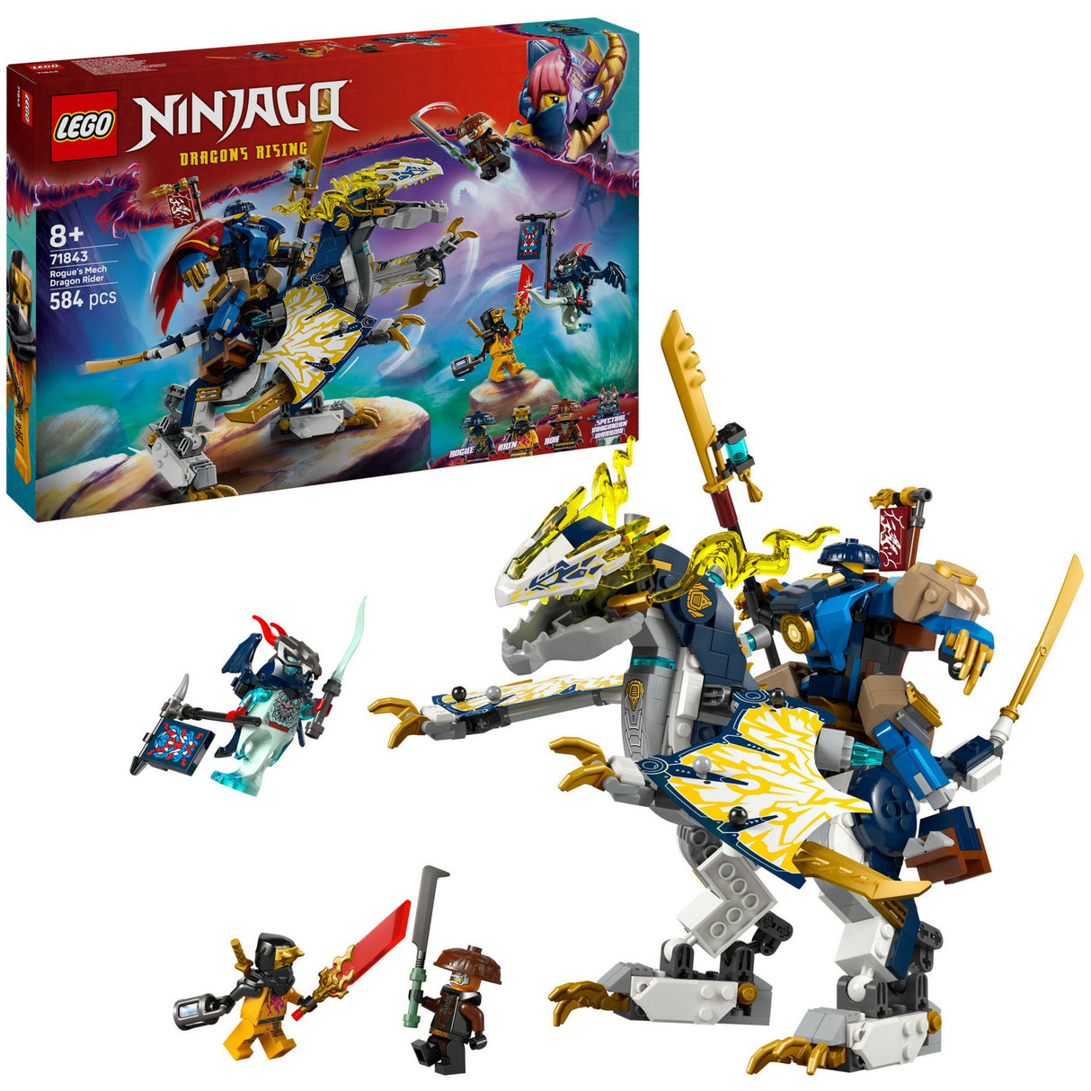 Lego Ninjago 71843 Cavaleiro Mech Dragão de Rogue