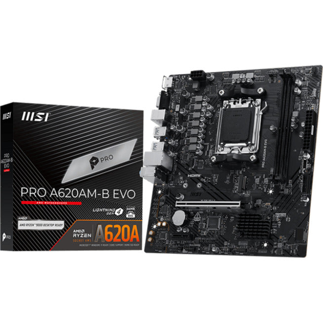 MSI PRO A620AM-B EVO Socket AM5 Motherboard (RAID, 2.5Gb LAN, Sound, µATX)