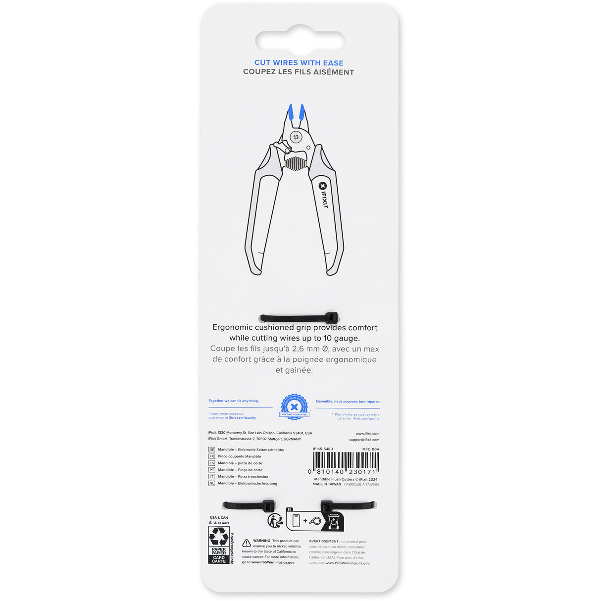 Ifixit Mandible Flush Cutters (Black Blue)