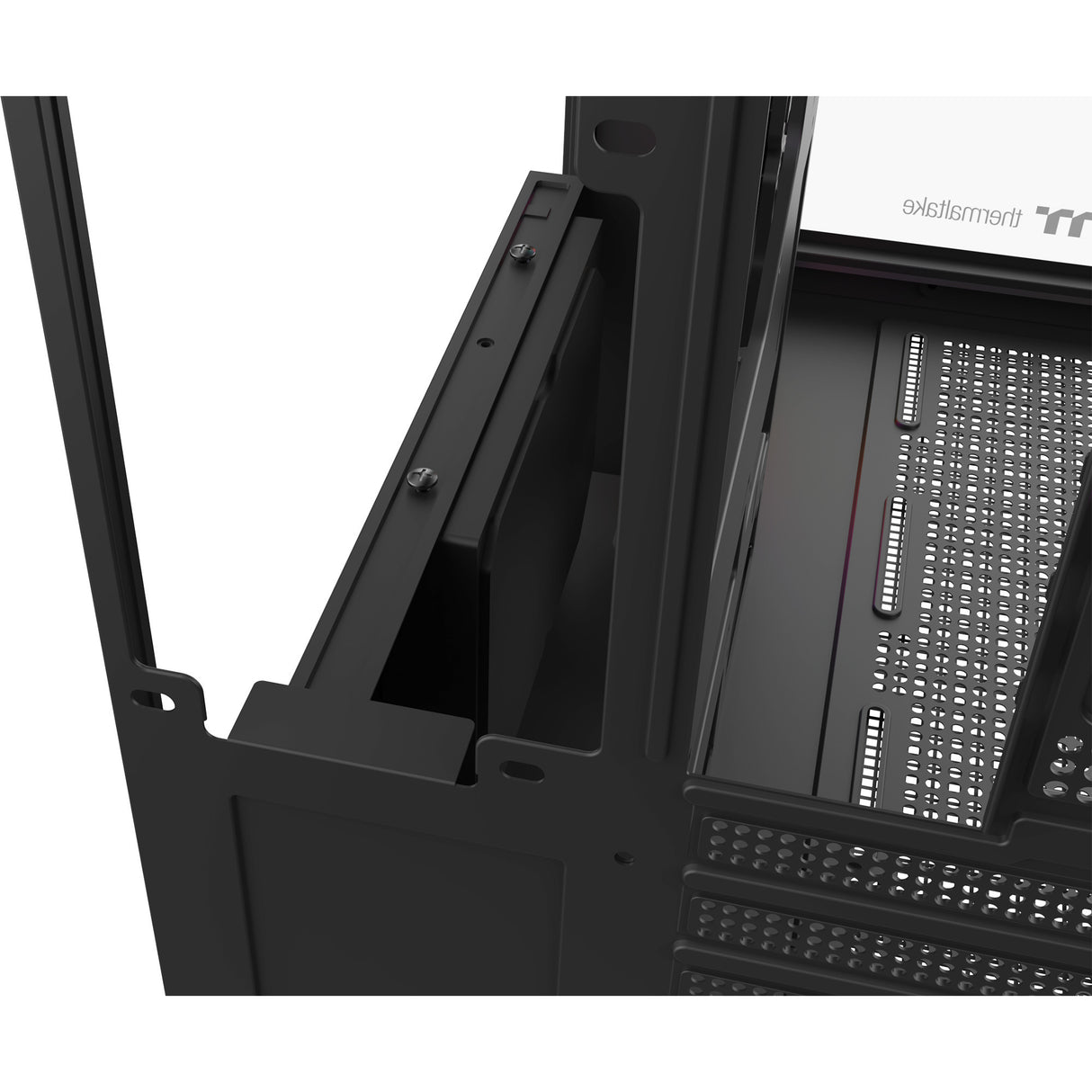Thermaltake view 380 ws argb midi tower behuizing (zwart houtkleur | 2x usb-a | 1x usb-c | rgb | tempered glass)