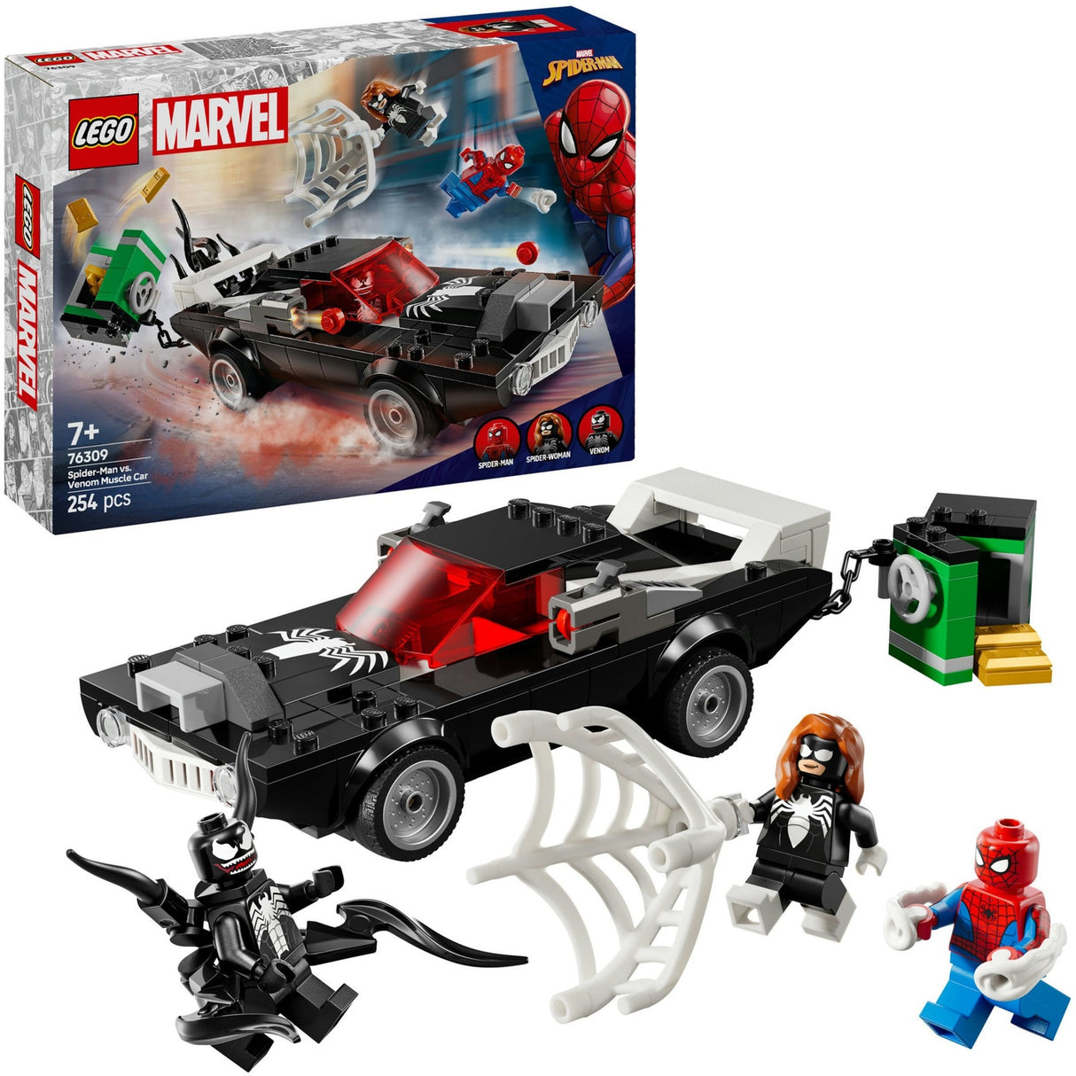 Lego super heroes 76309 spider-man vs. venom's classic car