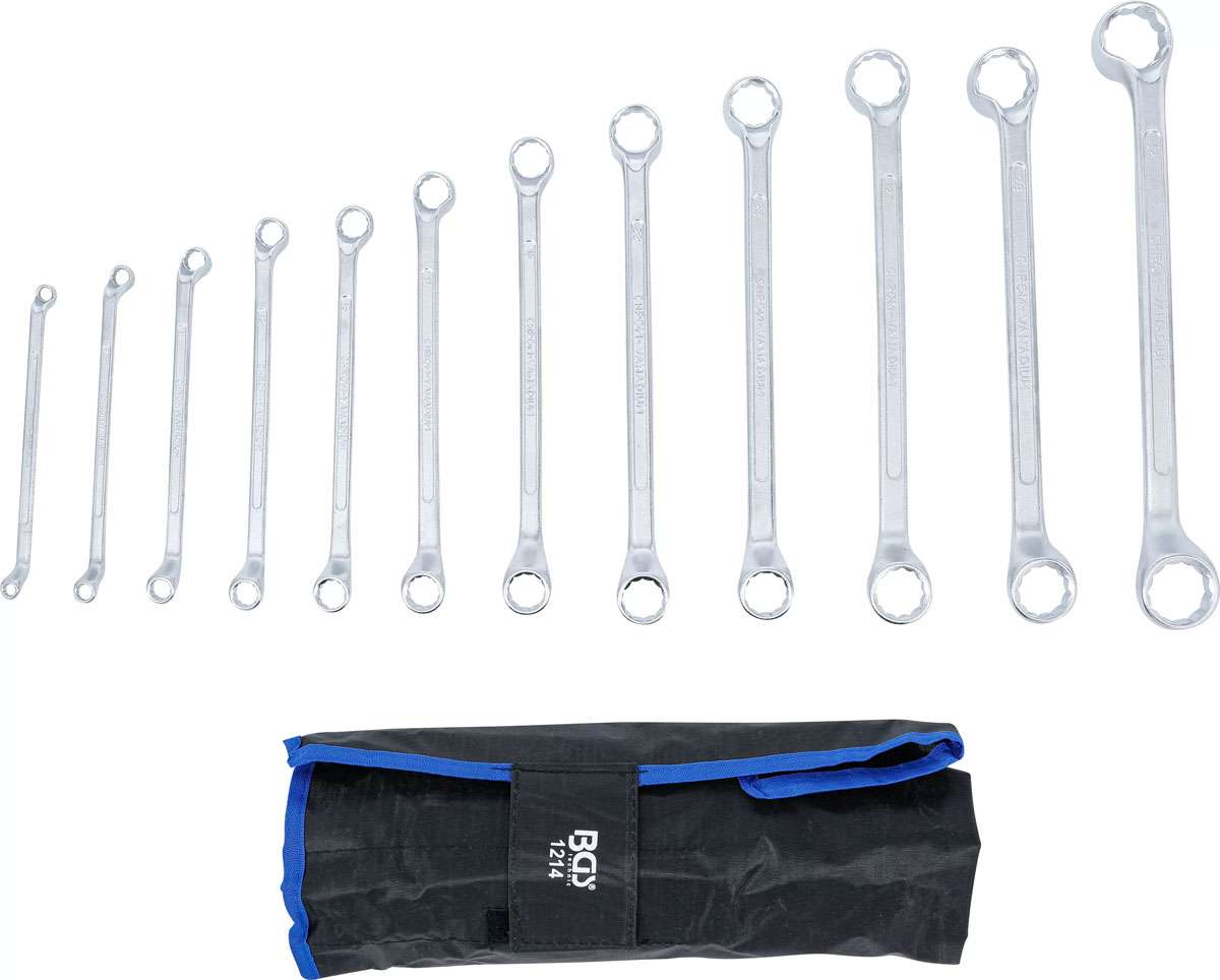 Bgs technic double ring wrench set cranked sw 6 x 7 - 30 x 32 mm 12 pcs.