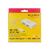 Delock USB-C > VGA HDMI DVI Adapter (white, 0.13 meter)