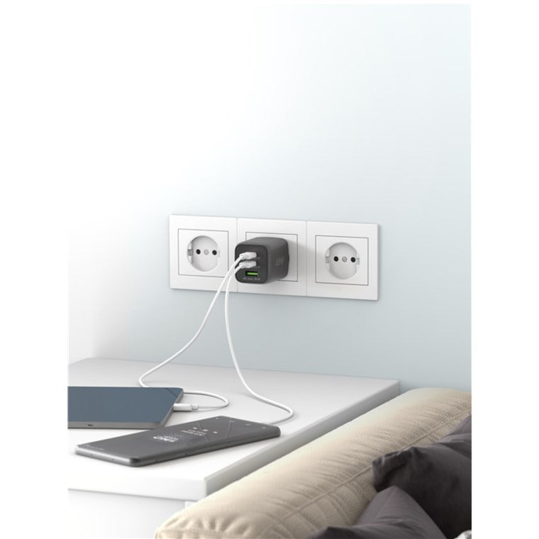 Goobay USB-C Fast Charger Nano (65 W) a USB-C Textilní kabel