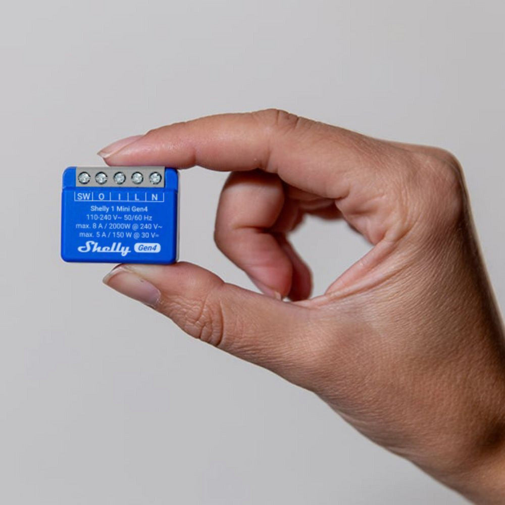 Shelly 1 Mini Gen4 Relay (blue, Bluetooth 4.2, Wi-Fi)