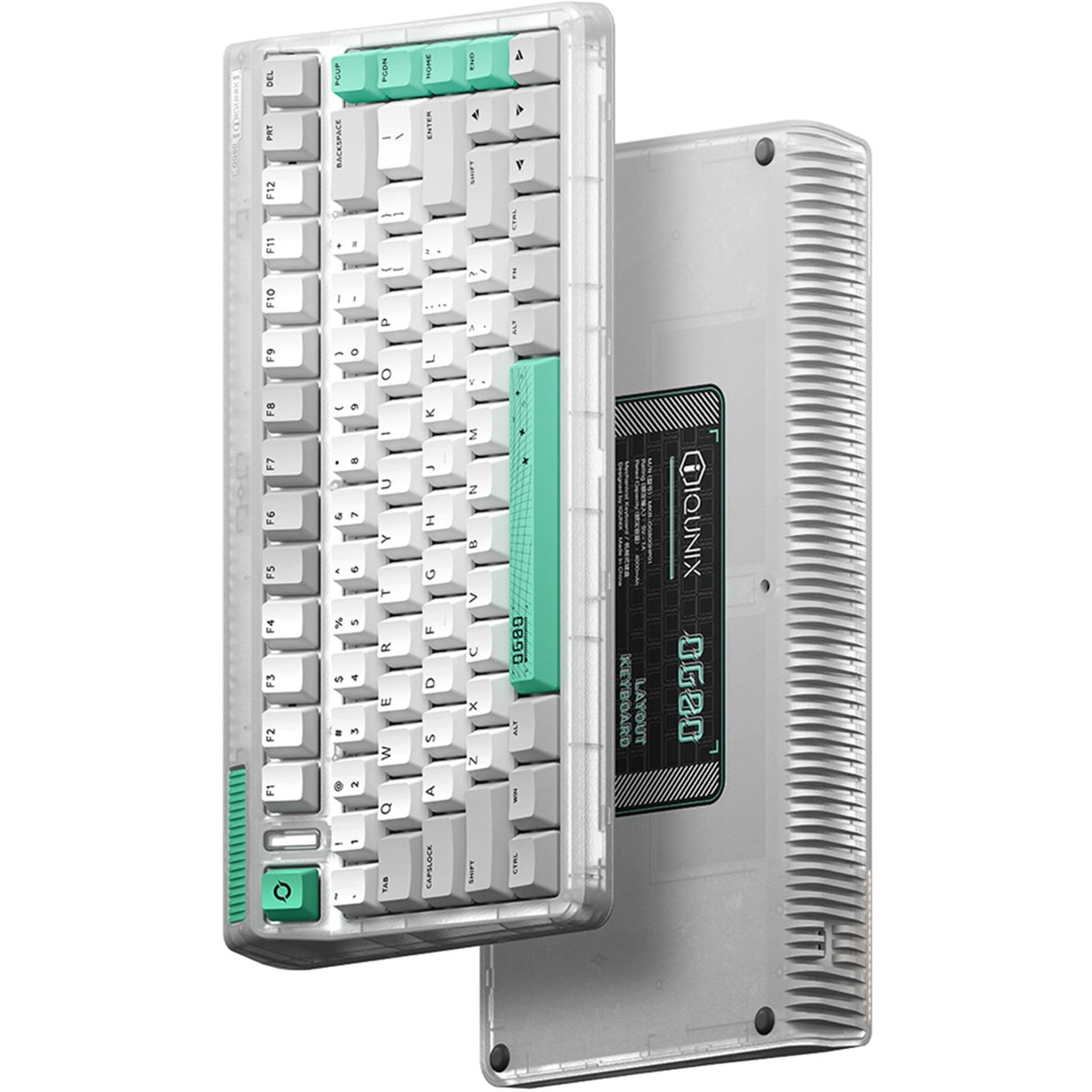 Iqunix OG80 Wormhole Wireless Mechanical Keyboard, Gaming Keyboard (Gray Green, US Layout, Cherry MX Brown, RGB LEDs, 80% (TKL), Hot-Swappable, PBT, 2.4GHz | Bluetooth 5.1 | USB-C)