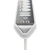 Brennenstuhl Estilo Corner Socket 4-way with USB Charging Function Power Strip (White Stainless Steel)